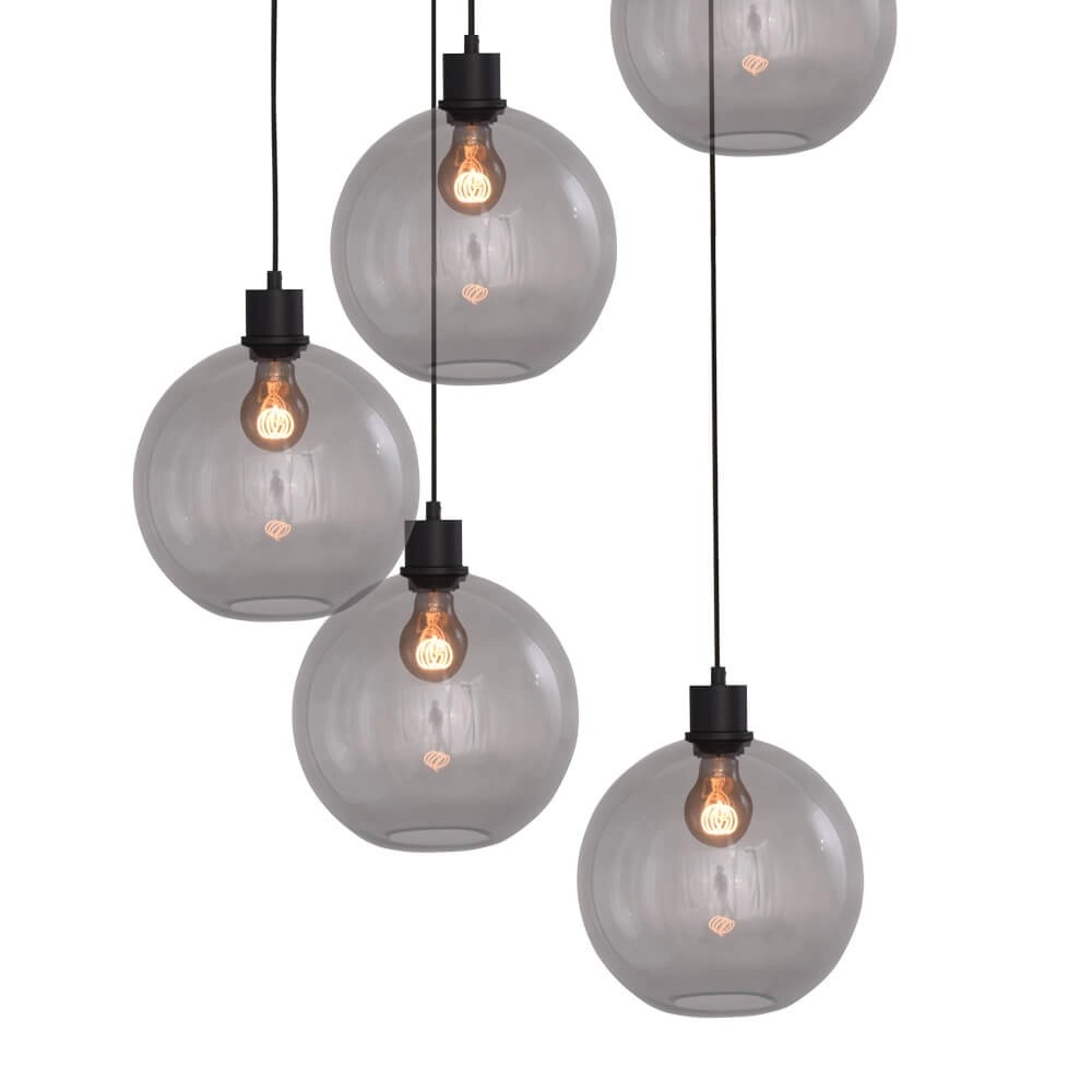 Vide-Hängelampe Lazise 5x Ø 20cm schwarz Masterlight 8718121303574