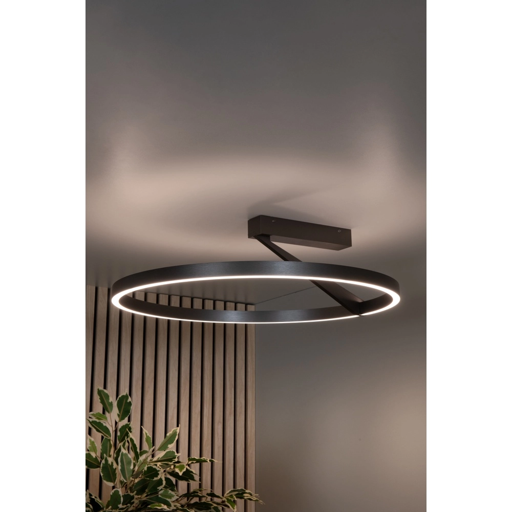 Design-Deckenlampe Applause Ø 60cm – gebürsteter Stahl – mit Fernbedienung Premium by Lucide 5411212221803