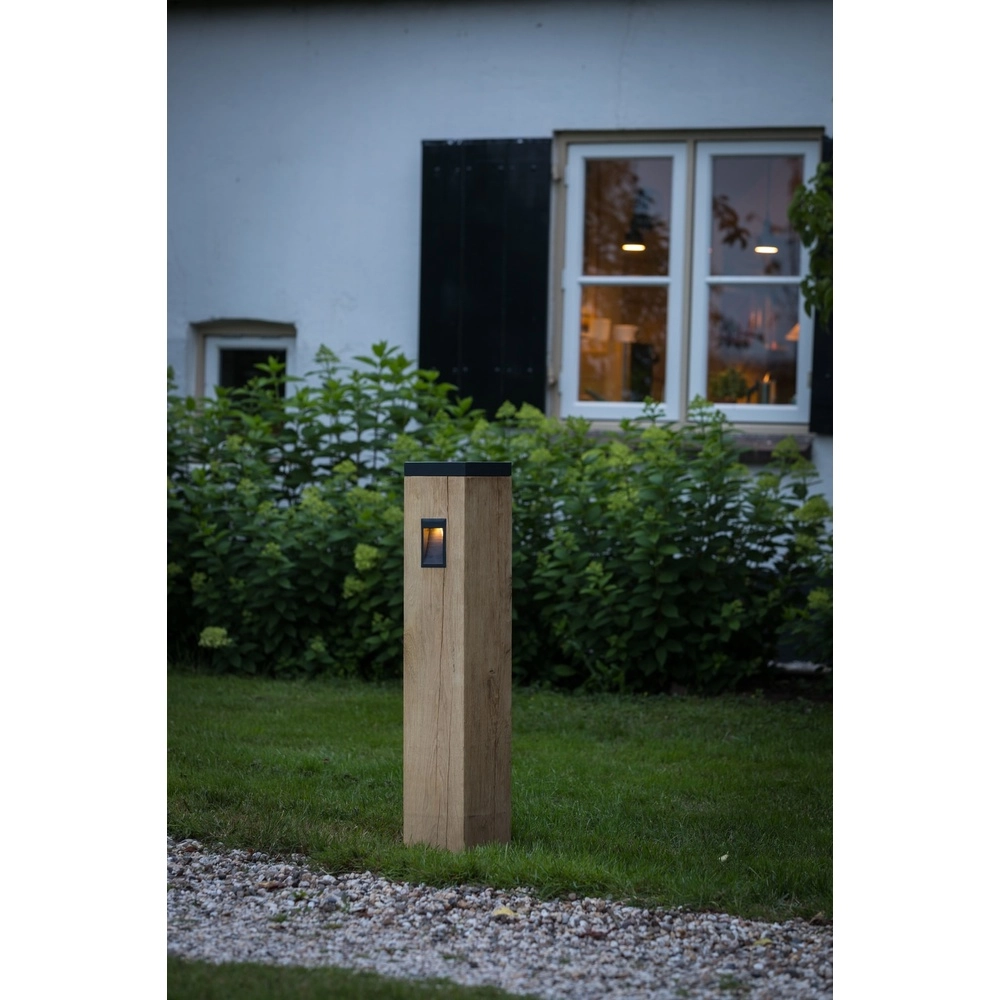Holz-Solarrampenlampe Torre Solar Eiche - 17,5x17,5x90 cm - 2700K Timberlab 8716803514584