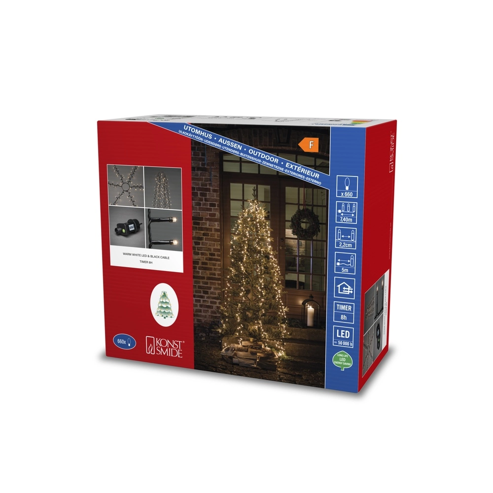 Beleuchtungsset 240cm - 6x 110 led - 2700K für den Weihnachtsbaum KonstSmide 7318306650106