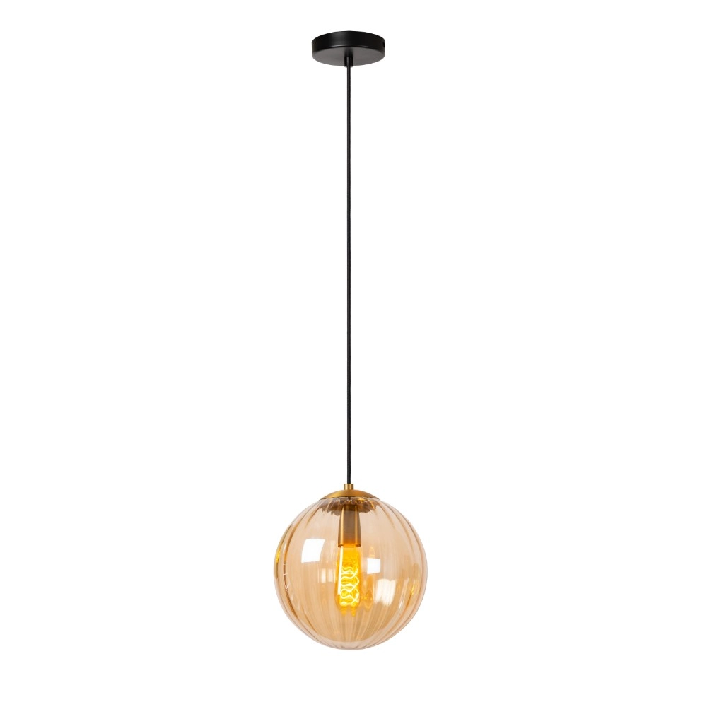 Pendellampe Monsaraz Ø 25 cm bernsteinfarbenes Glas