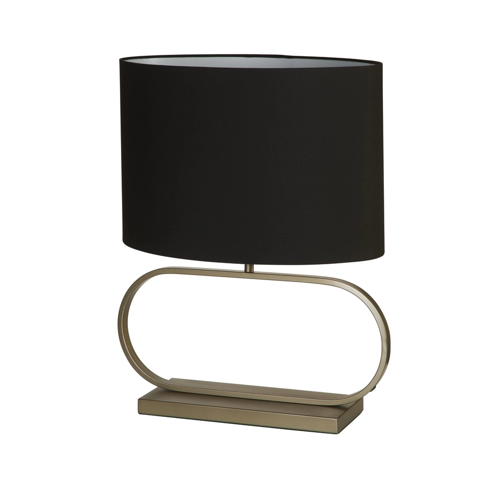 Tischlampe Sleek Bronze mit schwarzer Kappe