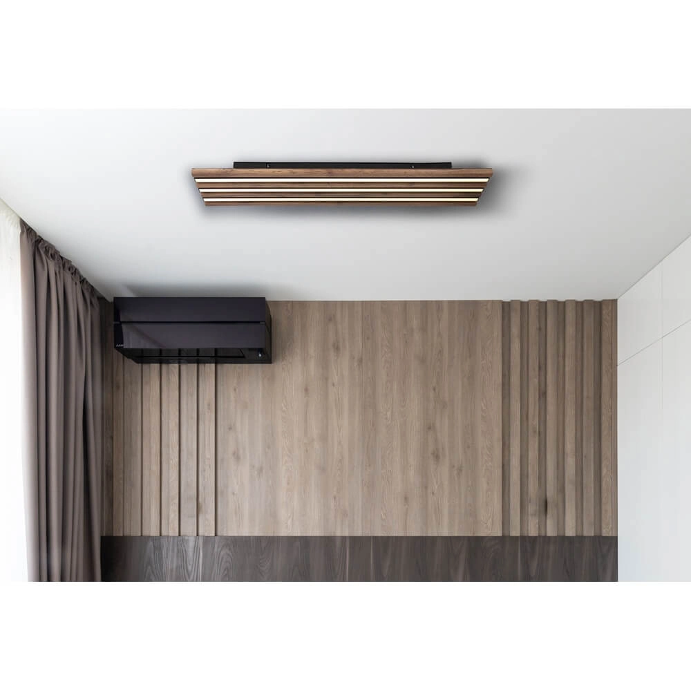 Deckenlampe Hayden schwarz mit Holz 80cm Globo 9007371519644