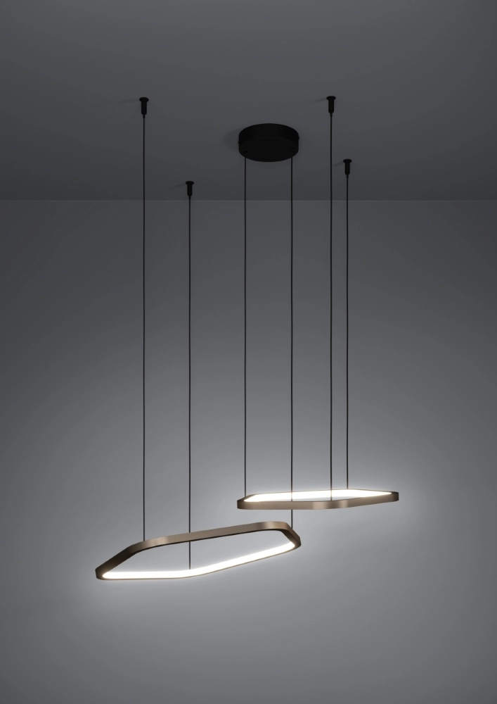 Einzigartige Pendellampe Estrella Schwarz mit Braun Stars of Light 9008606357741