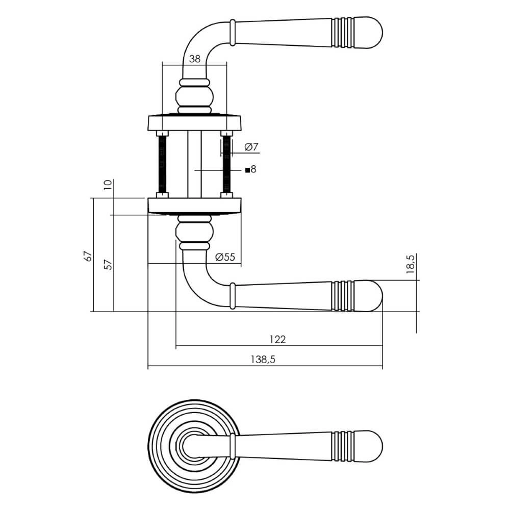Türgriff für den ländlichen Raum Helena mit Grat schwarz Intersteel 8714186568095