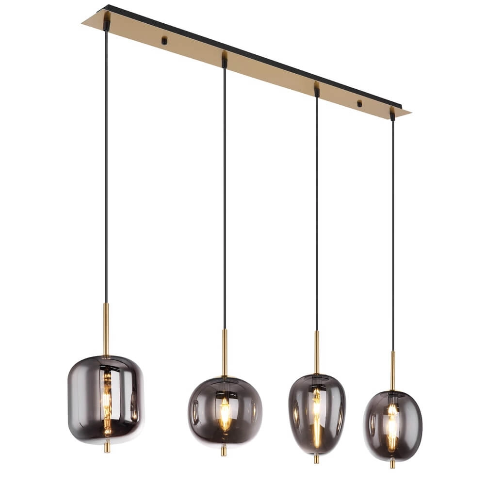 Goldene Pendelleuchte Blacky I 4-flammig