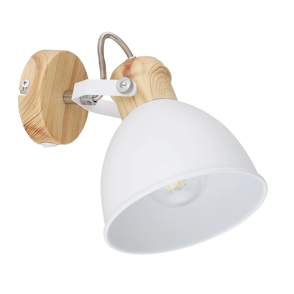 Skandinavische Wandlampe Wiho Weiß mit Holz Globo 9007371409174