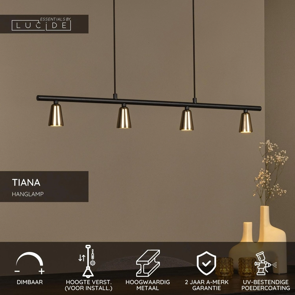 Design-Pendellampe Tiana Champagner Lucide 5411212650429