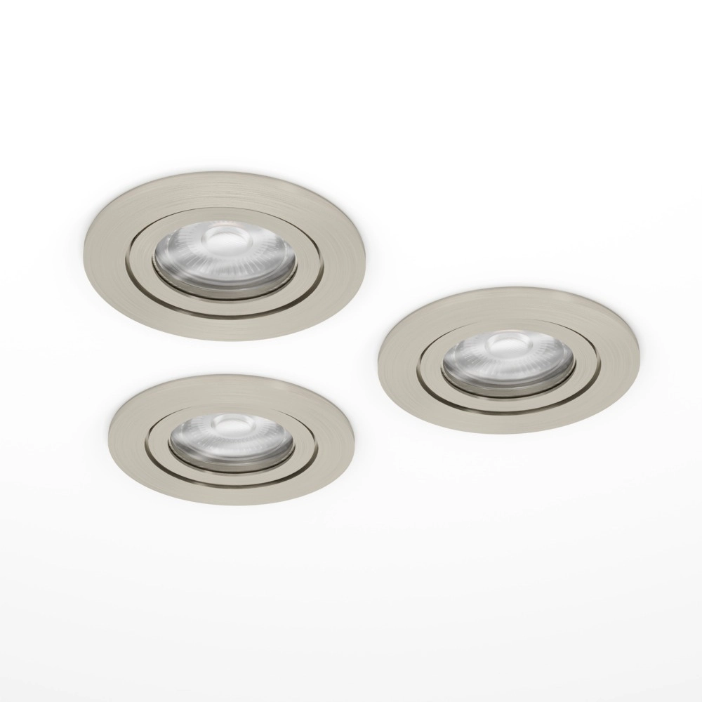 Set mit 3 Einbaustrahlern Barranco nickel Ø 9cm - 4.5W - 3000K Eglo 9008606359264