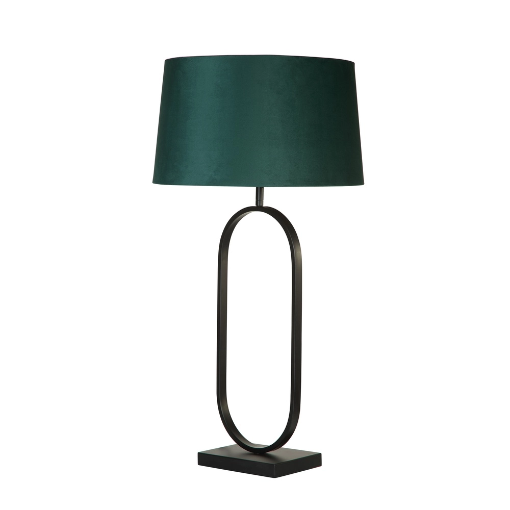 Tischlampe Modish Schwarz mit smaragdgrüner Kapuze