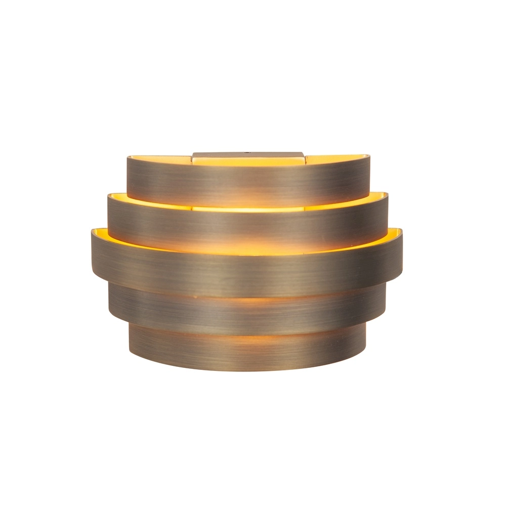 Design-Wandleuchte Scudo Kupferbronze mit Gold 20cm