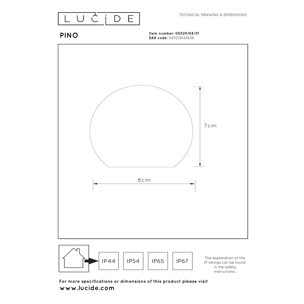Wiederaufladbare Tischlampe Pino S - weiß Lucide 5411212061638