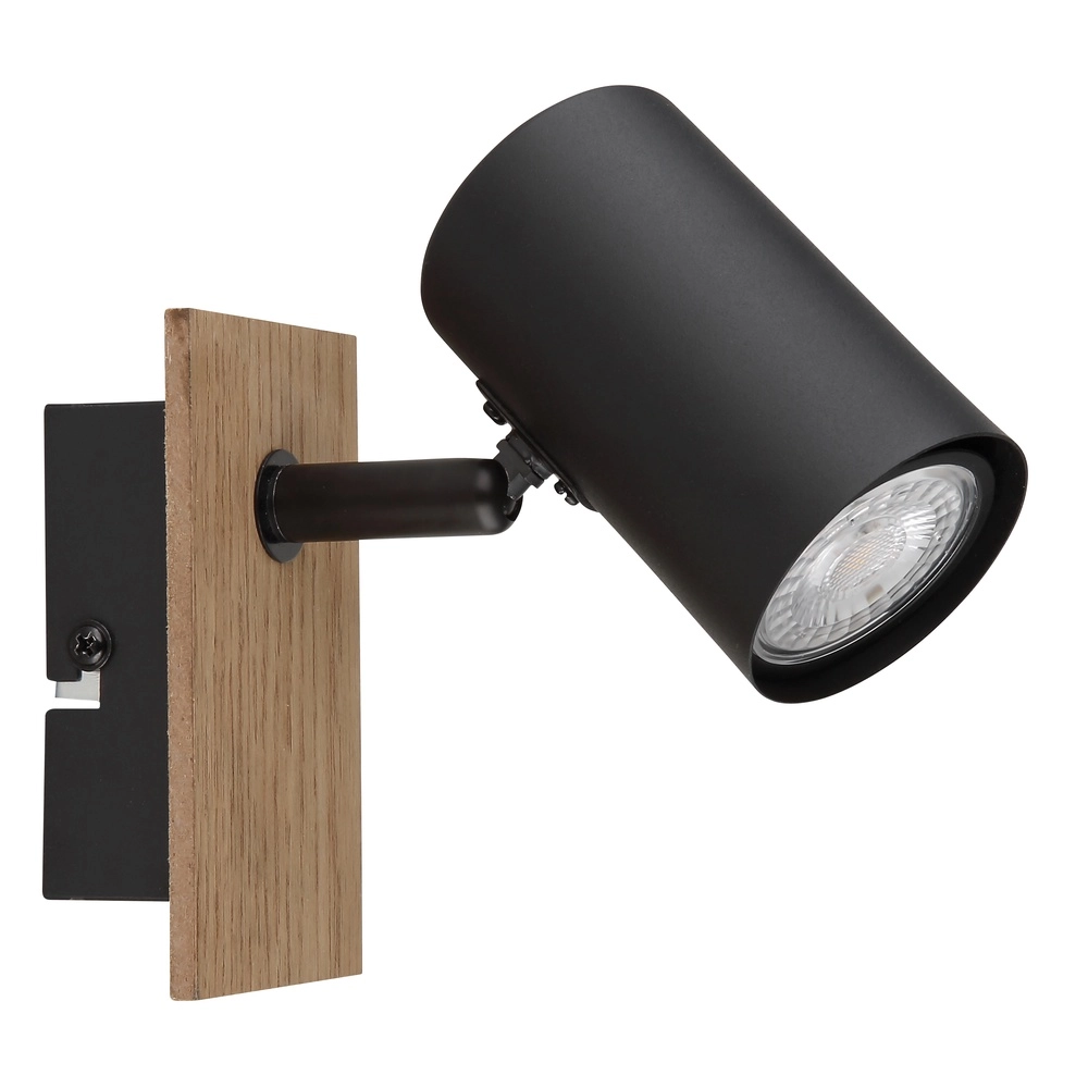 Wandlampe Linca Schwarz mit Holz Globo 9007371449941