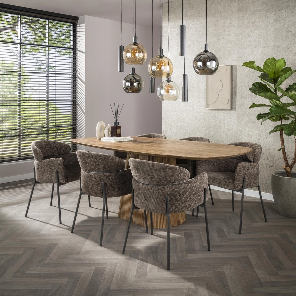 Esstisch-Pendellampe Sfera mit farbigen Glaskugeln und Anhängern Lyora 8716803512405