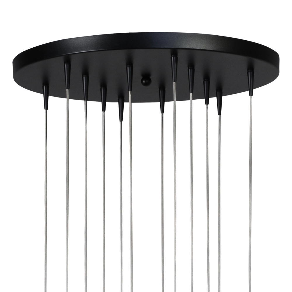 Schwarze Loft-Hängelampe Flute 12-flammige Designzylinder Masterlight 8718121211091