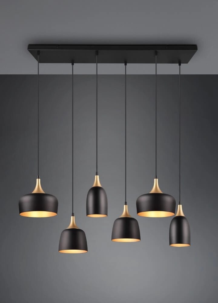 Design-Hängelampe Chiraz schwarz 6-flammig Trio 4017807566864