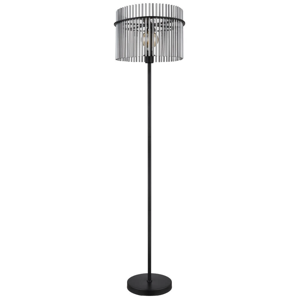 Schwarze Stehleuchte Gorley mit Rauchglas Ø 38cm Globo 9007371451180