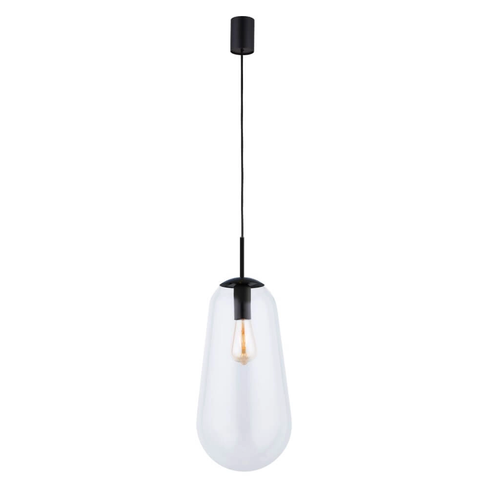 Ø 22cm Hängelampe Pear Large schwarz mit klarem Glas Lyora 5903139779791