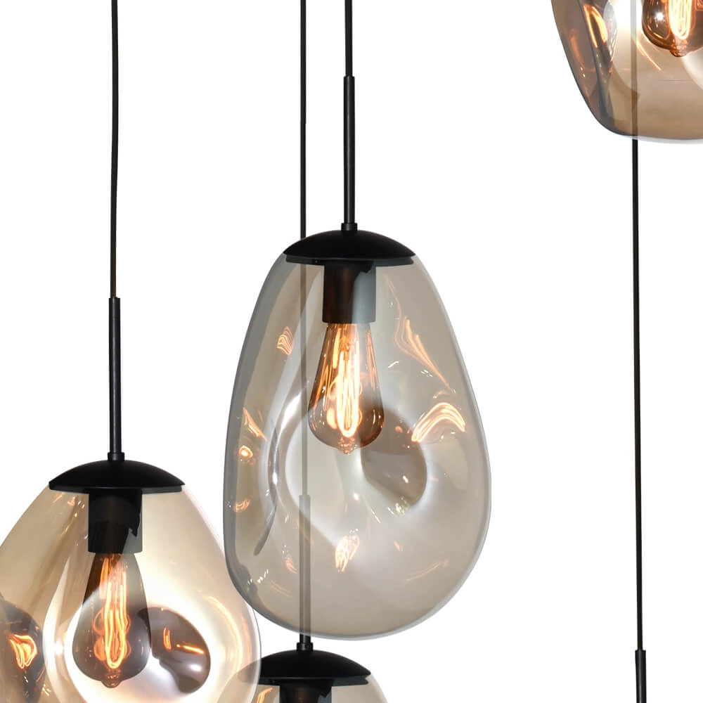 Vide-Hängelampe Lava 5x Goldglas Masterlight 8718121286532
