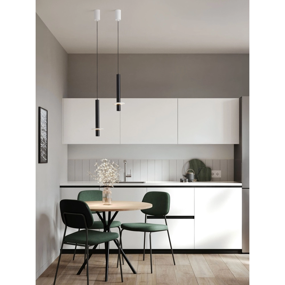 Design-Pendellampe Noemi schwarz mit weißem Ø 11 cm