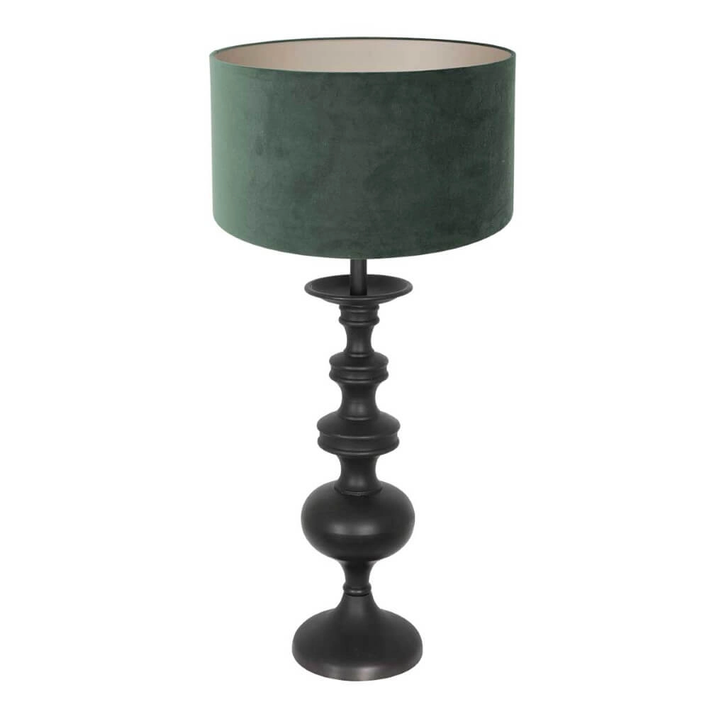 Klassische Tischlampe Lyons C mit grüner Samthaube Steinhauer 8712746166781