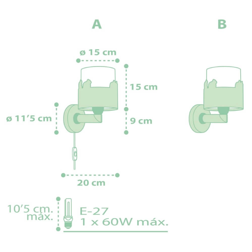 Grüne Wandlampe Sweet Love Green Dalber 8420406617190