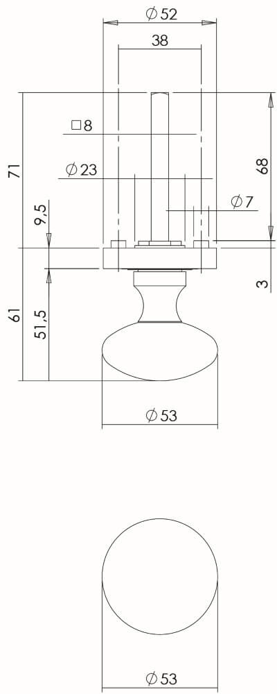 Türknauf auf dem Land Tondo altgrau Ø 5,5cm Intersteel 8714186368893