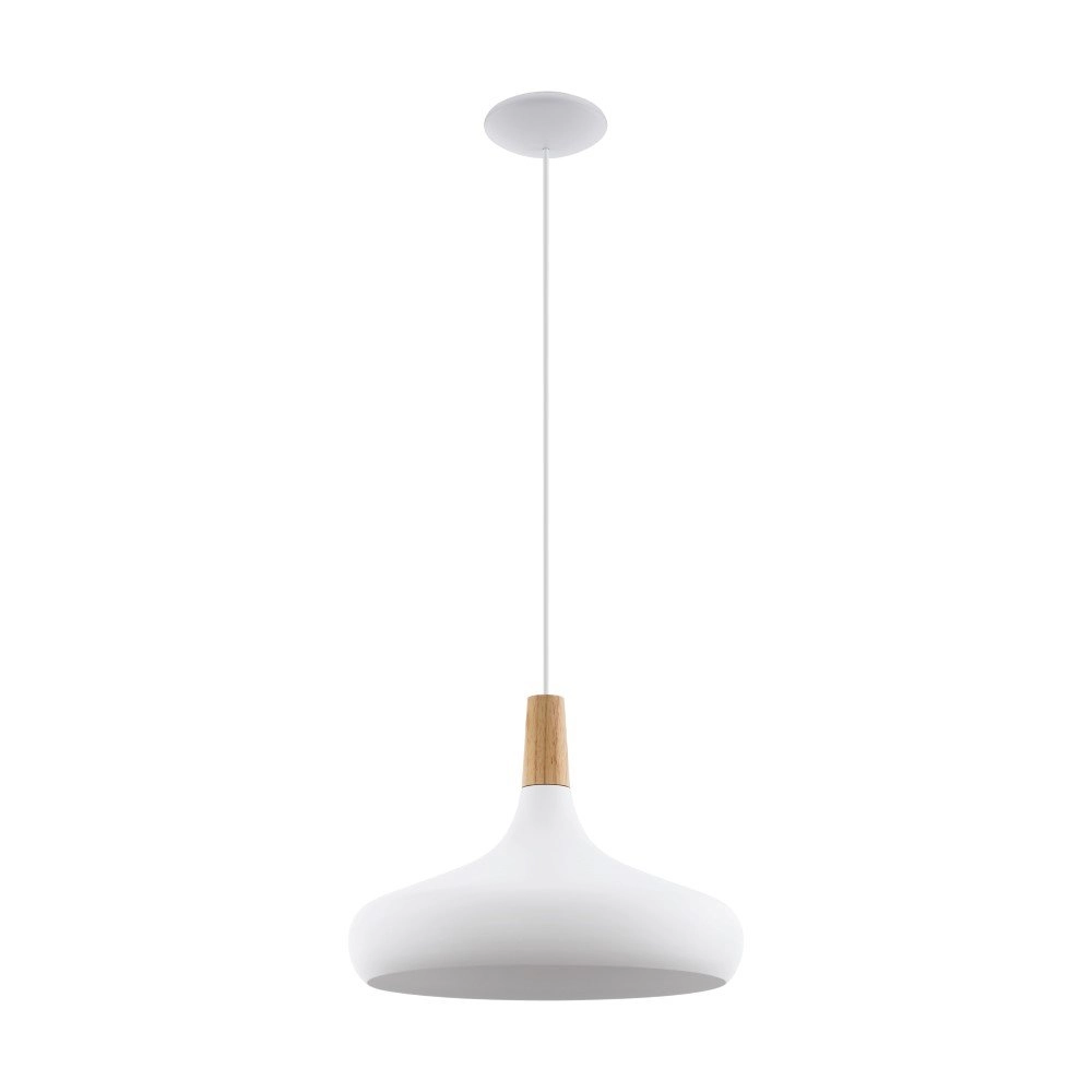 Pendelleuchte Sabinar 40 cm weiß mit Holzbraun Eglo 9008606299997
