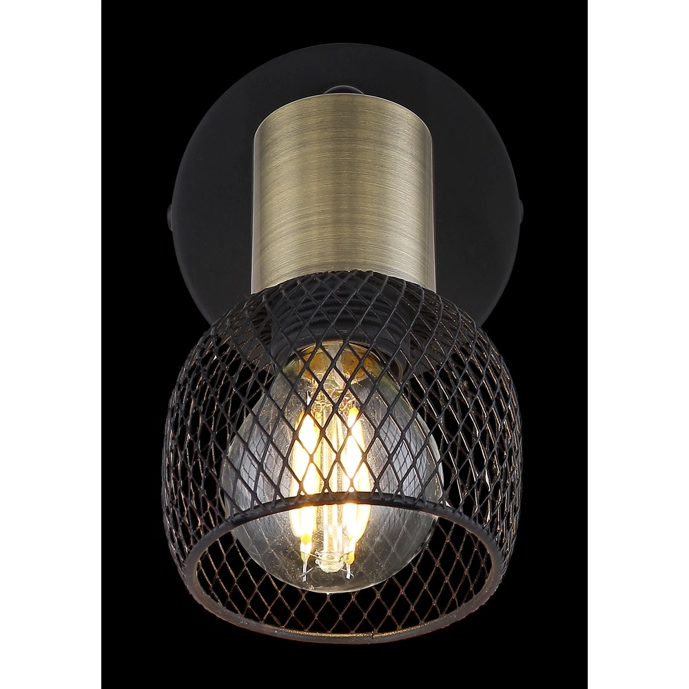 Wandlampe Fiastra Schwarz mit Mesh Globo 9007371424115