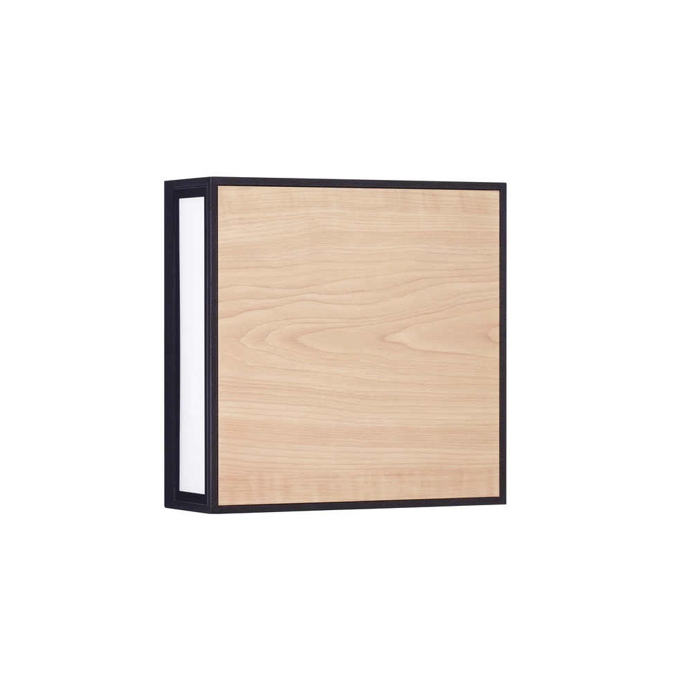 Quadratische Wandleuchte Astral anthrazit mit Holz Lyora 5212017449924