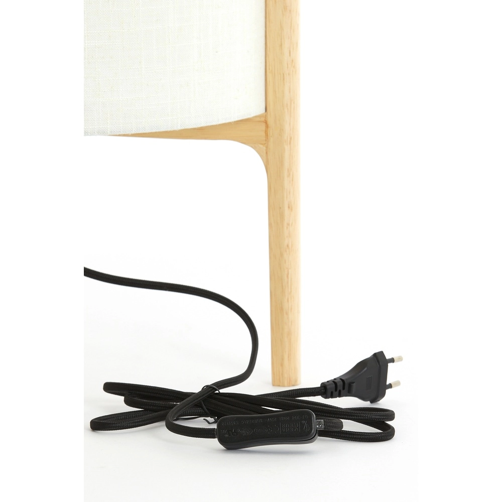 Tischlampe Litto Ø 28cm – Holzoptik mit Naturleinen Light & Living 8717807792701