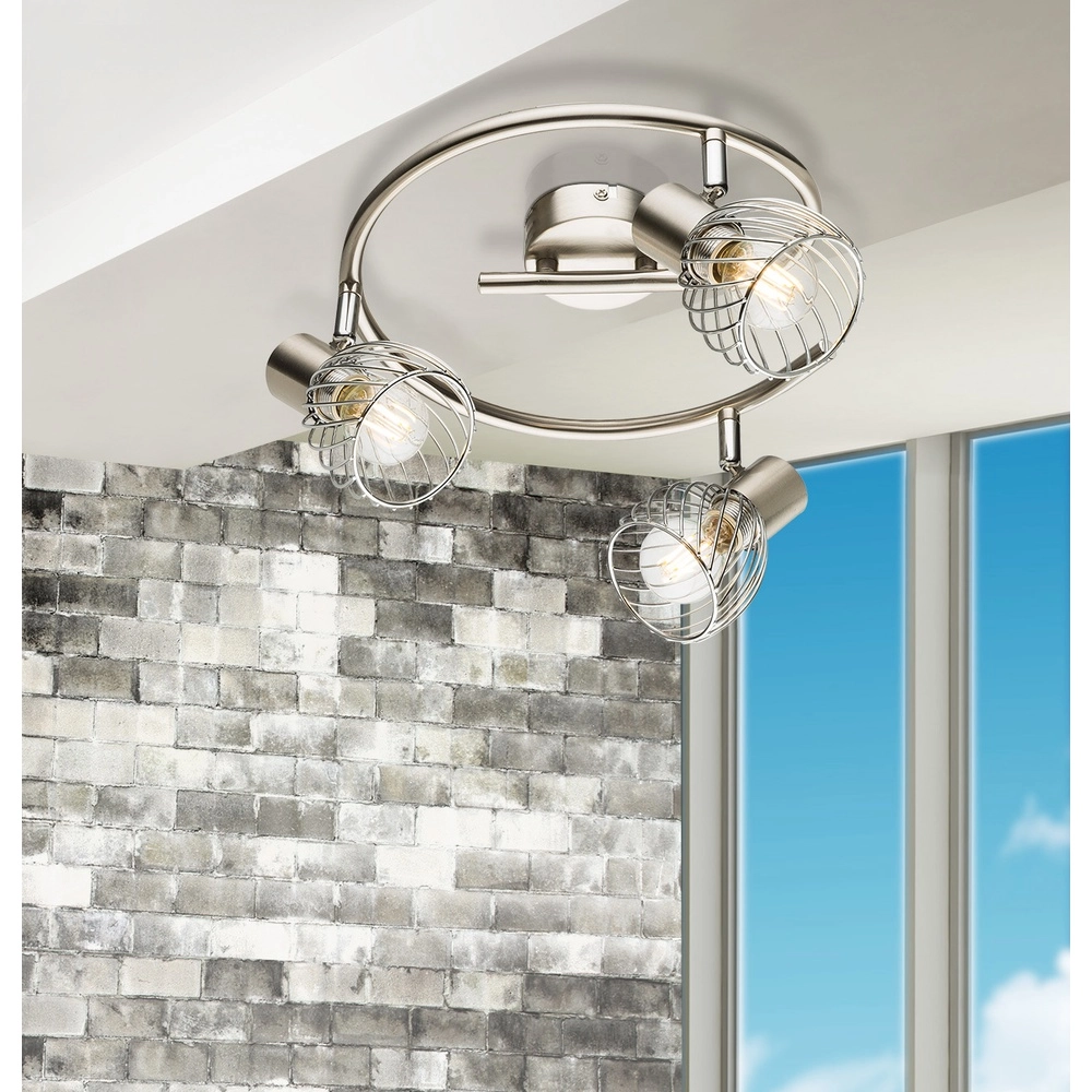 Deckenlampe Texas 3-Leicht-Nickel Globo 9007371362899