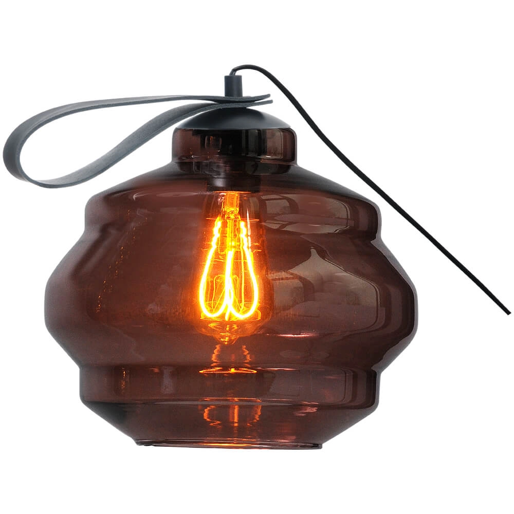 Tischlampe Porto Mit Kugel aus rotem Glas tragen