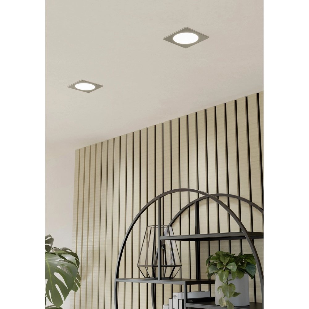Einbaulampe Fueva 6 Quadrat – Edelstahl – 11,9x11,9 cm Eglo 9008606330874
