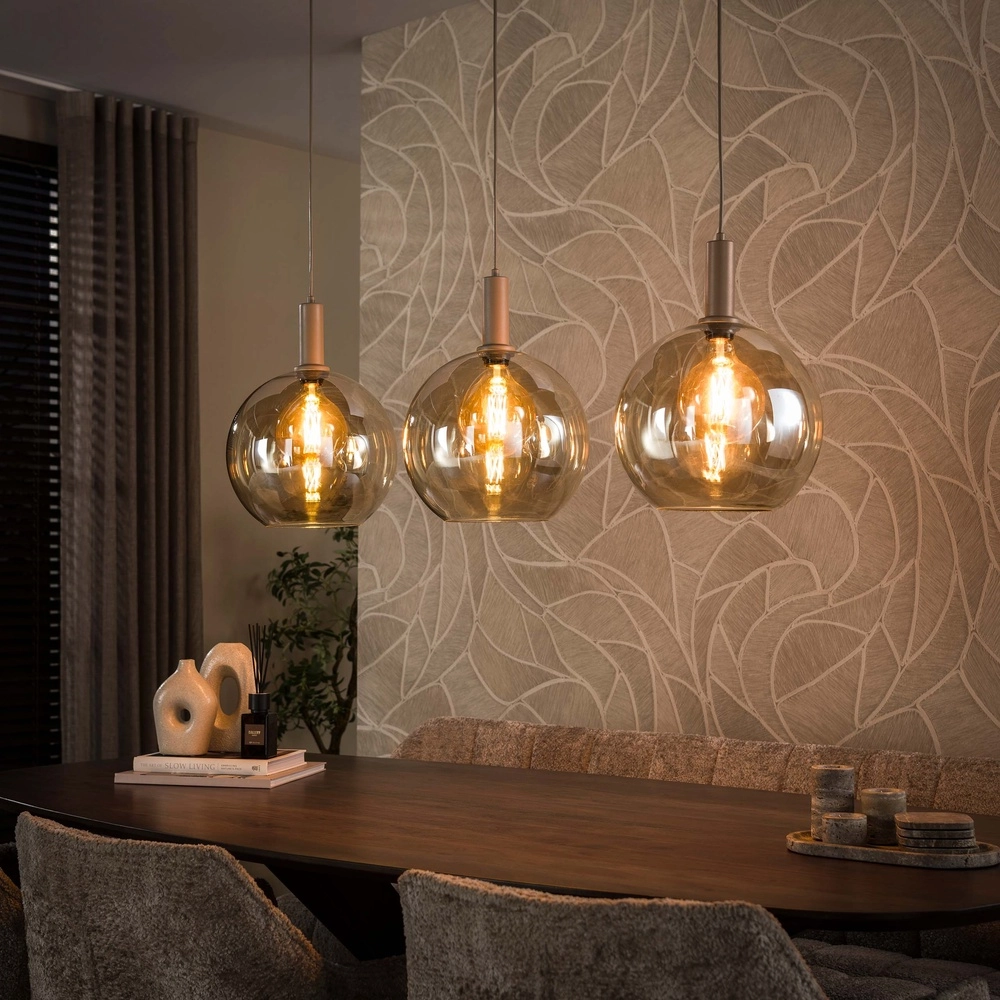 Design-Pendellampe Sfera 3-hell sandbraun