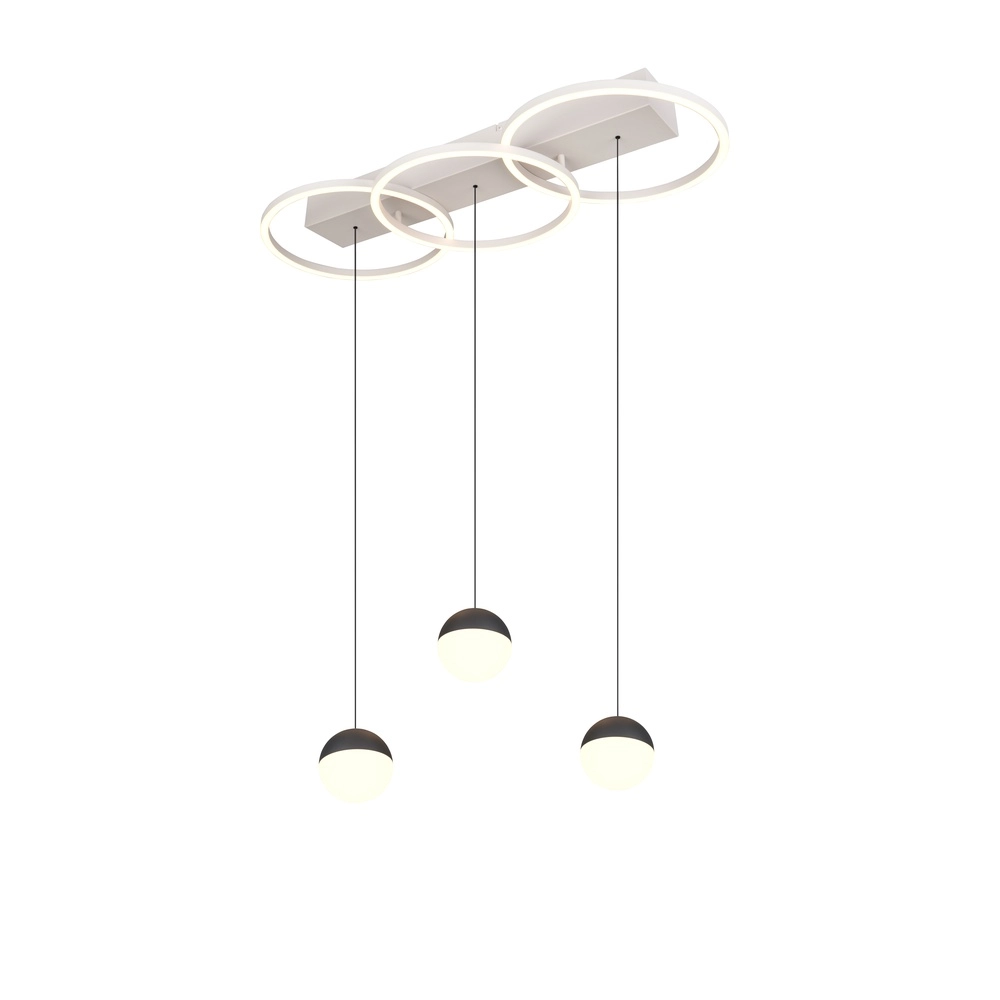 Graue Pendellampe Larino Längliches Design
