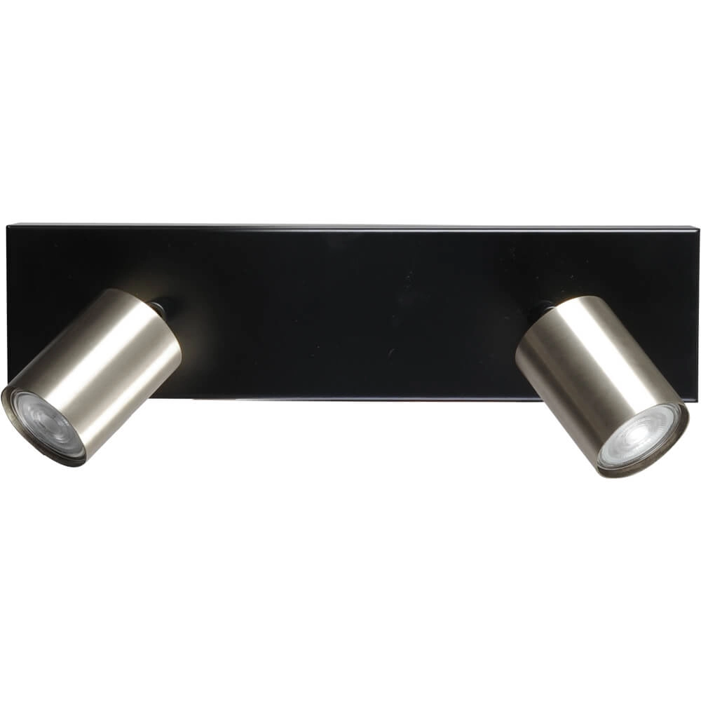 Schwarze Deckenlampe Bounce mit 2 Nickelflecken