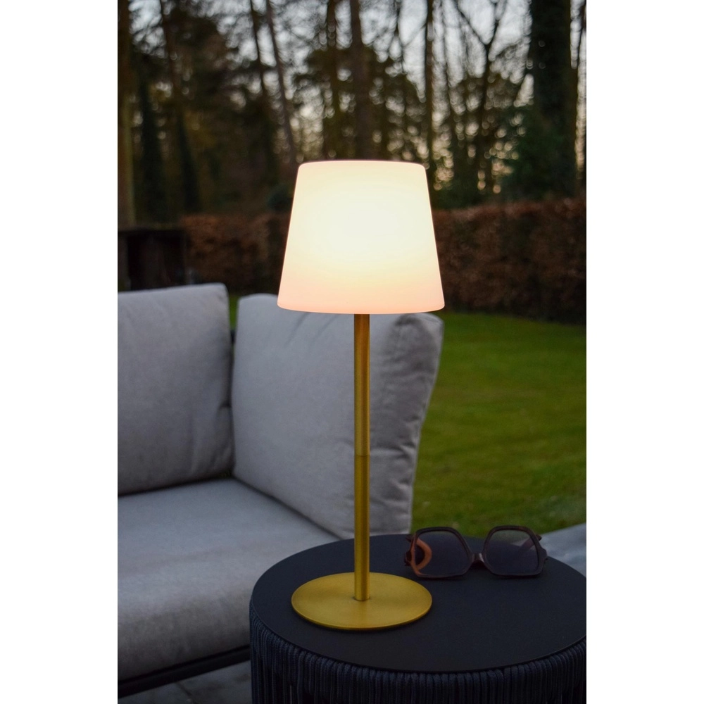 Wiederaufladbare Tischlampe Tyon Gold Lucide 5411212134738