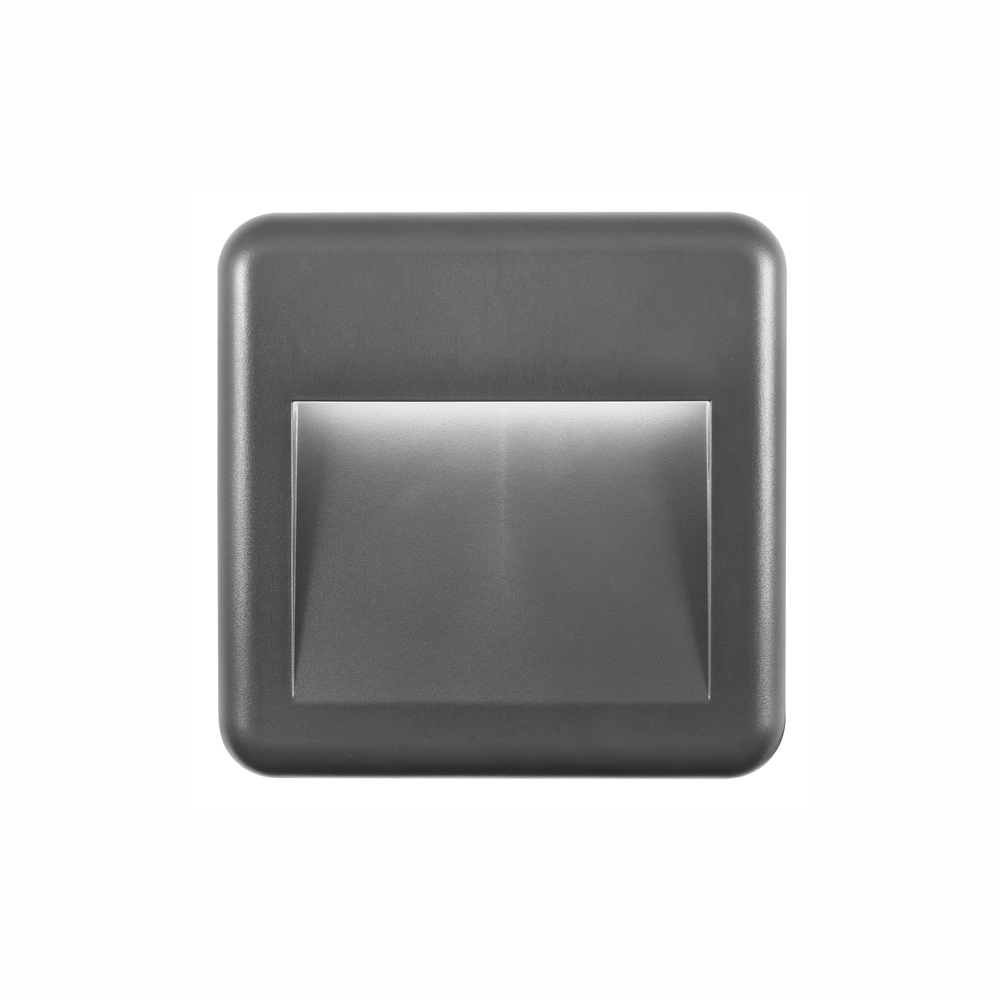 Quadratische Wandleuchte Pulsar grau 14cm