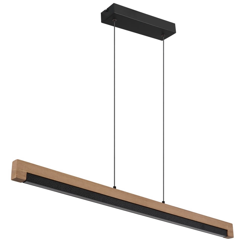 Design-Pendelleuchte Starla schwarz mit Holz 85cm Globo 9007371456291