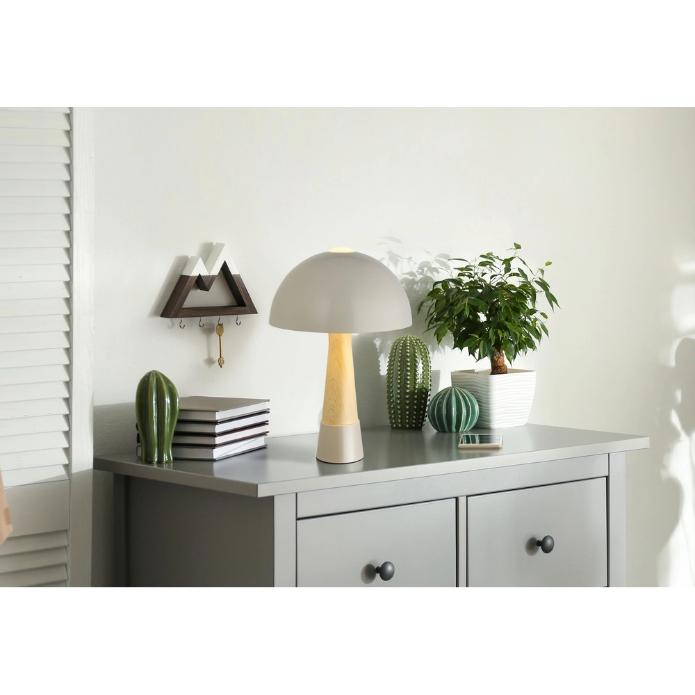Einzigartige Tischlampe Paulin Ø 25cm grau Globo 9007371510801