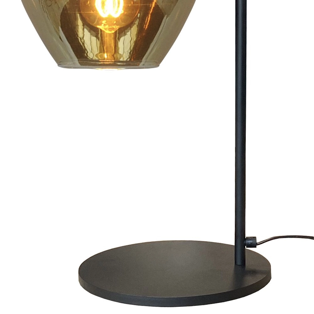 Schwarze Tischlampe Quinto mit Rauchglas Masterlight 8718121250960