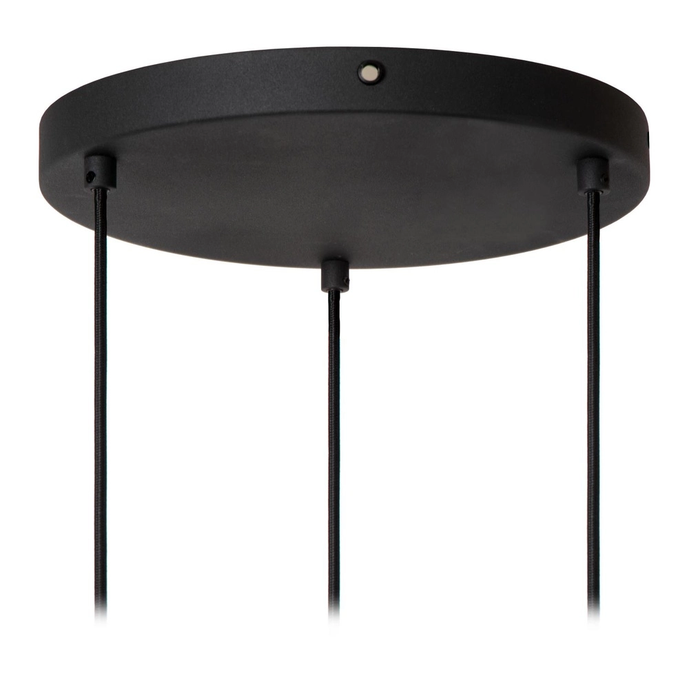 Elegante Pendellampe Rafal 3-Licht rundschwarz mit Grau Lucide 5411212452788
