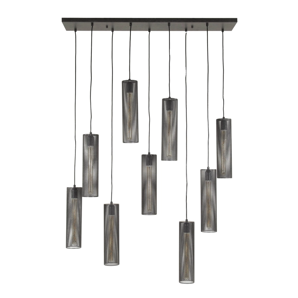 Rohr-Pendellampe Tube 9-Lichter - Arktisch Schwarz Lyora 8716803511545