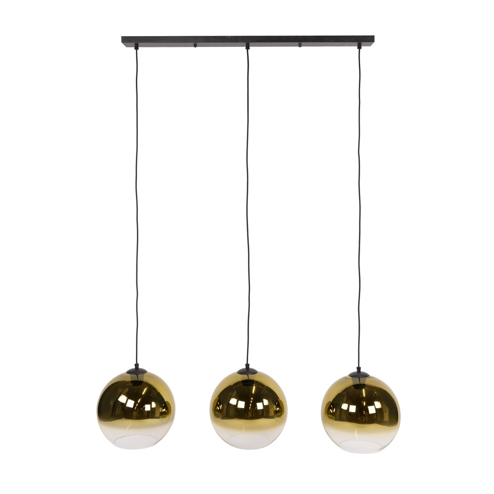 3L-Pendelleuchte Bubble mit goldverblasstem Glas Lyora 8716803511200