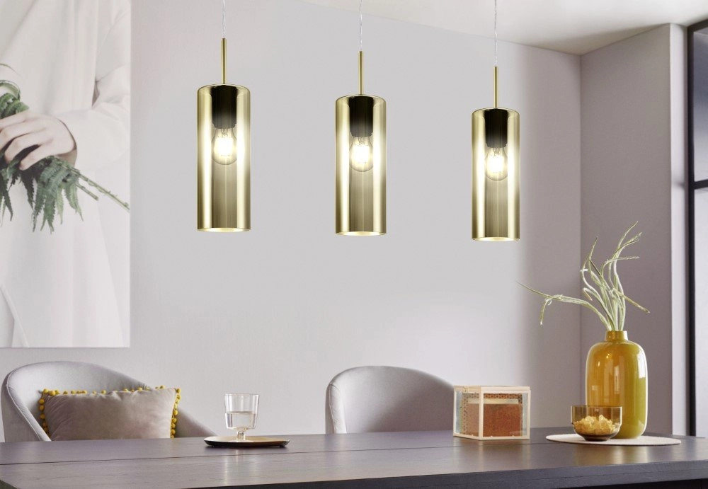Lampe Selvino 3 Licht mit Rauchglas Eglo 9002759986971