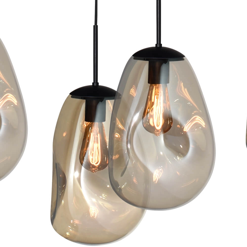 Hängelampe Lava 6x Goldglas Ø 22,5cm Masterlight 8718121286204
