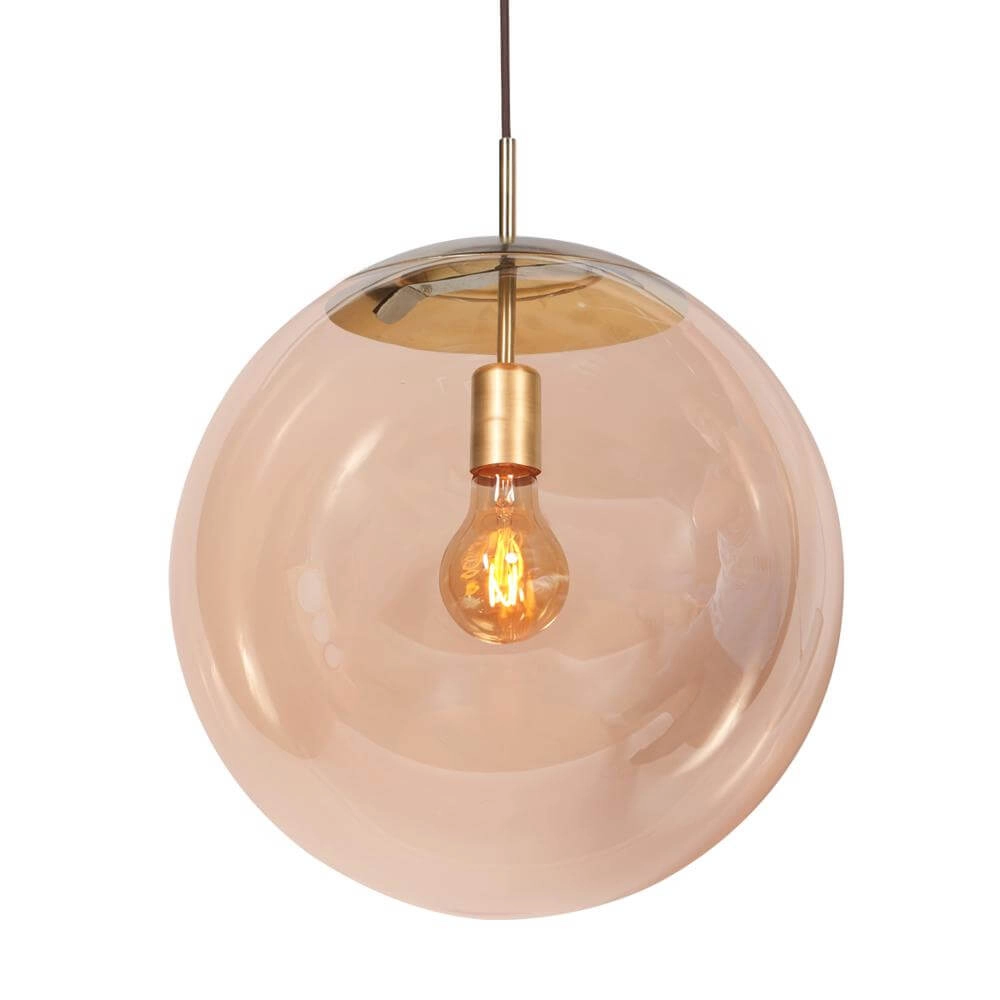 Pendelleuchte Bollique Kugel aus Gold mit Braunglas Steinhauer 8712746177541