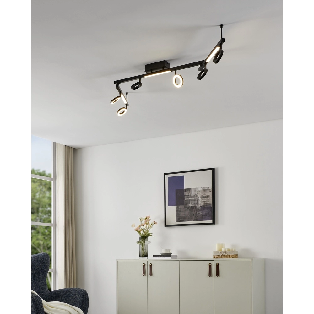 Schwarze LED-Deckenlampe Cardillio 1 160 cm Eglo 9008606255986