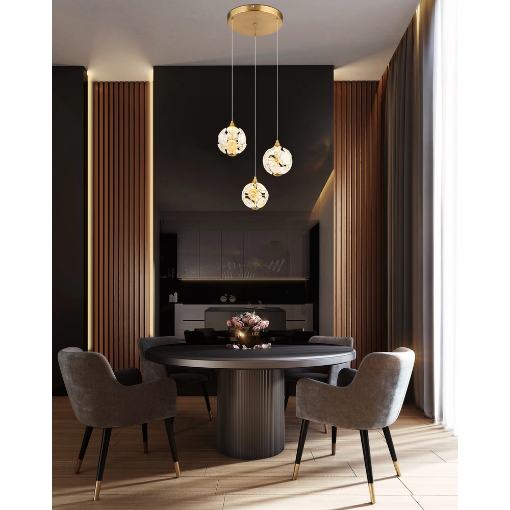 3-Licht Pendellampe Virina gold Ø 65 cm Globo 9007371449620